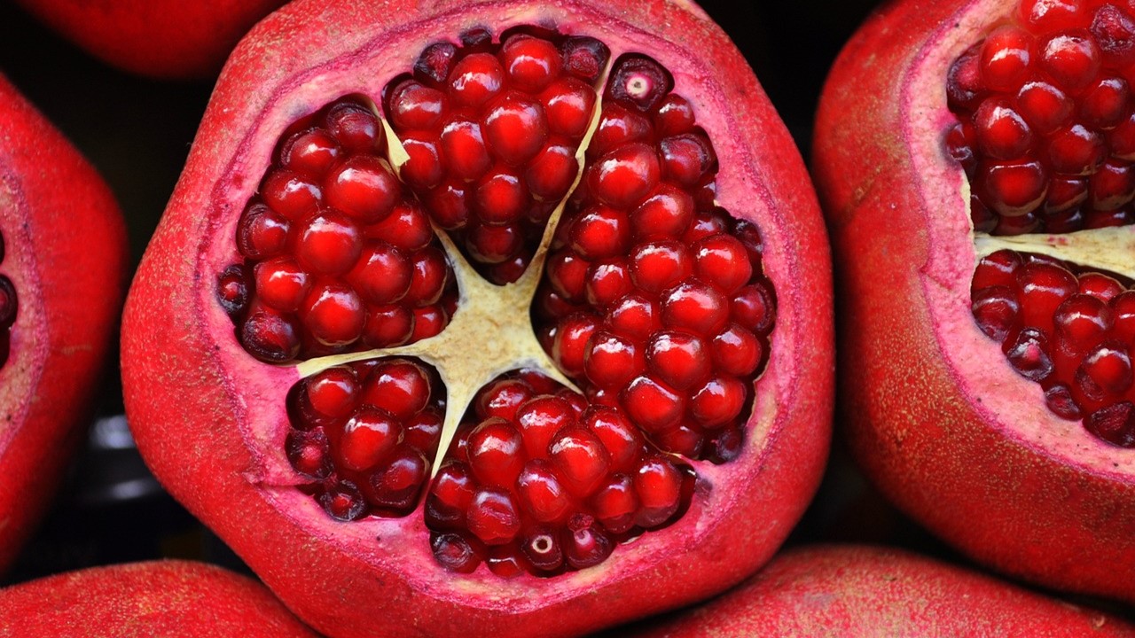 background image of pomegranates